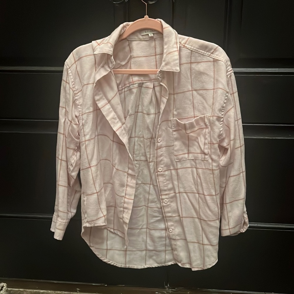 oversized plad button up